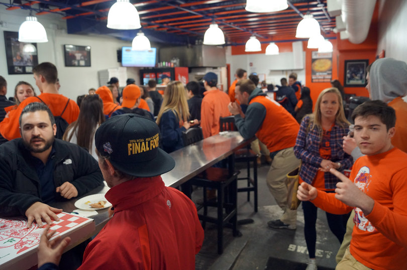 Syracuse fans are shown here in a Marshall Street store.