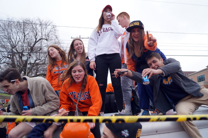 Before the Final Four on Saturday, students gathered at Castle Court.