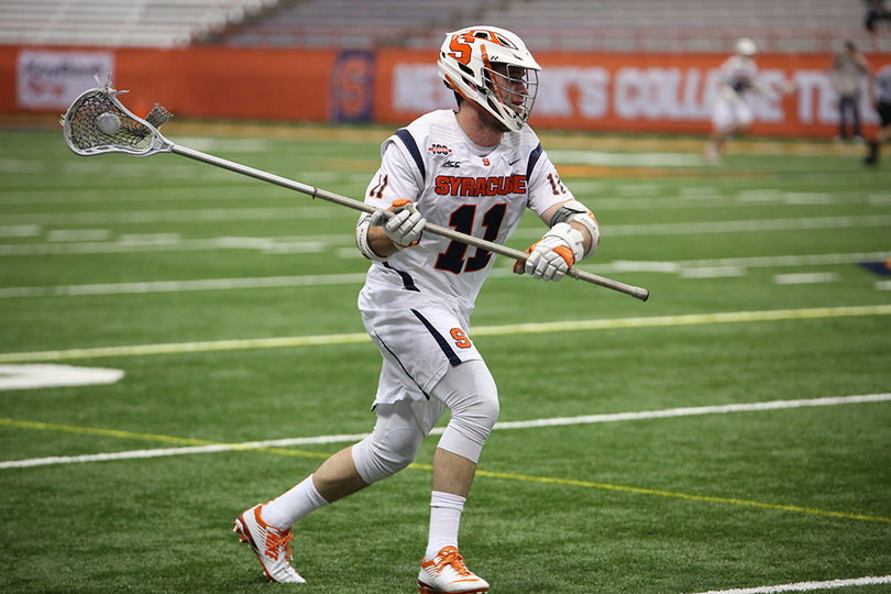 Syracuse's Brandon Mullins looks to make a pass. He caused four turnovers on Wednesday night.
