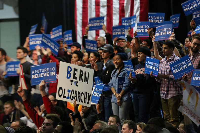 People of all ages attended the Sanders rally at the Oncenter in Syracuse. 