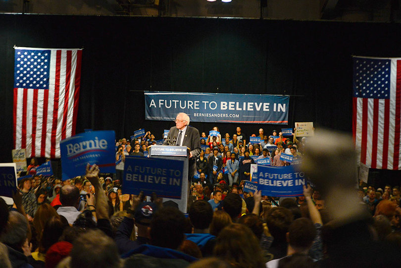 Hundreds packed into the Nicholas J. Pirro Convention Center at the Oncenter Complex for the rally.