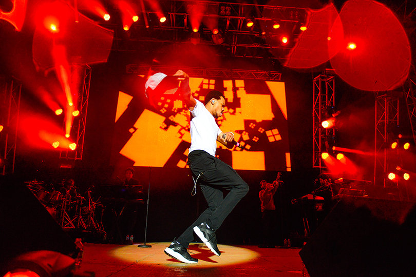Chance The Rapper dances to the beat of his songs.