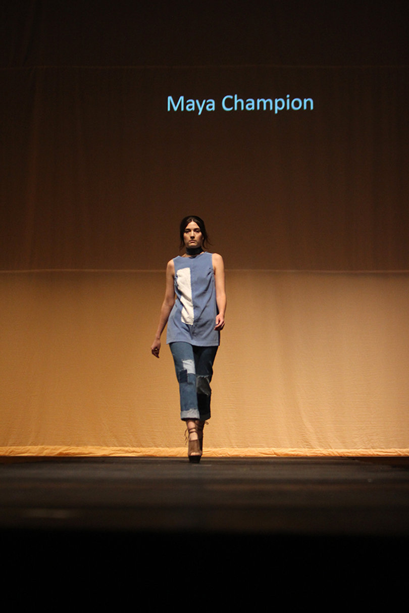 Maya Champion's outfit took colorblocking to a new level.