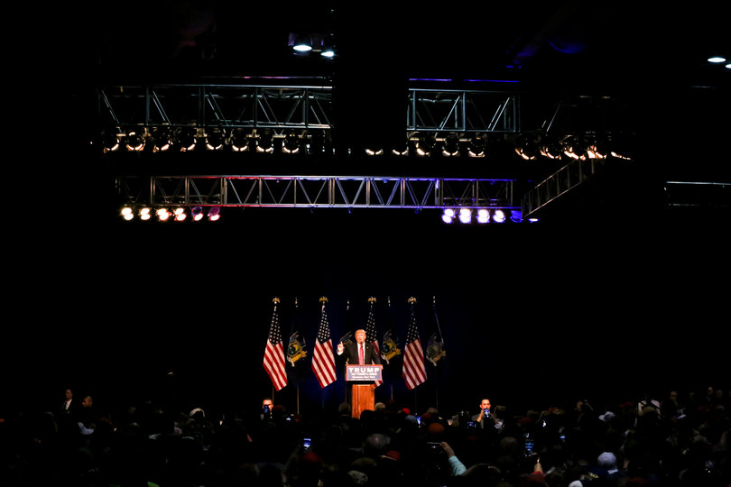 During his speech, Trump talked about a number of topics — ranging from baseball to his proposed wall along the Mexican border.