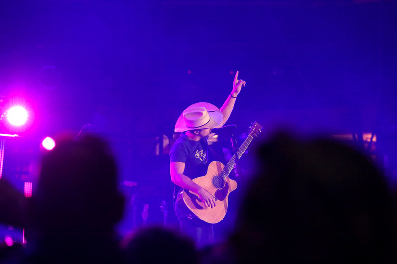 Lynch rejoined headliner Bryan onstage to cover the Brooks & Dunn song "Play Something Country."