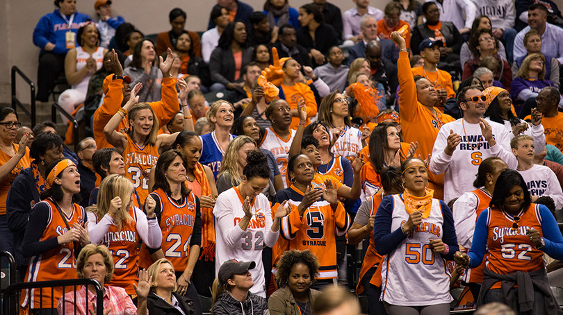 Syracuse fans came out to Bankers Life Fieldhouse to show support for the Orange on Sunday. 