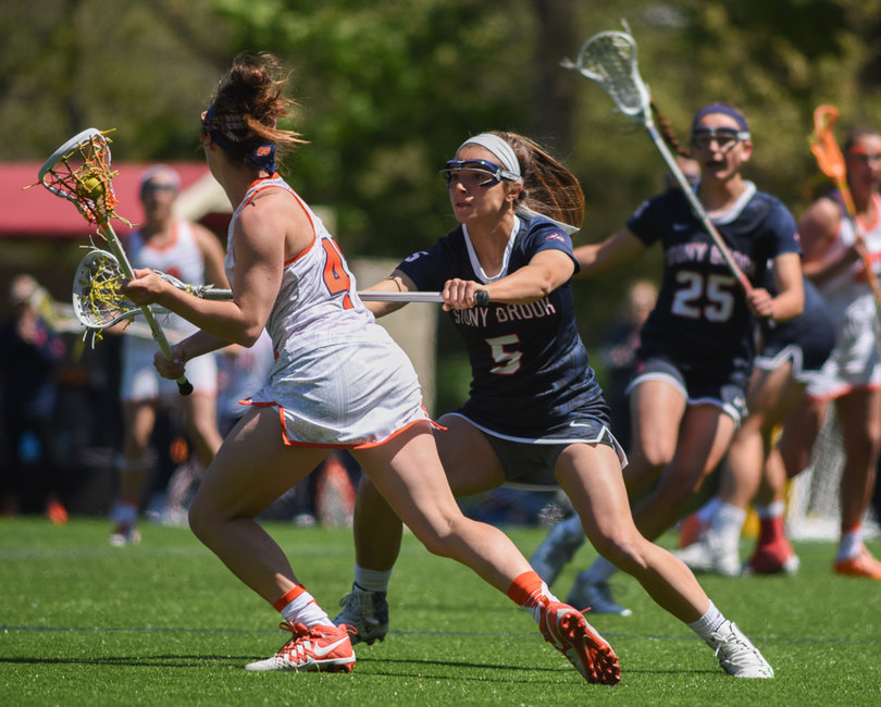 Bodt tries to dodge around Volpe while looking for a pass. Gait, Bodt and Cross all started in SU's midfield, tallying a combined three goals. 