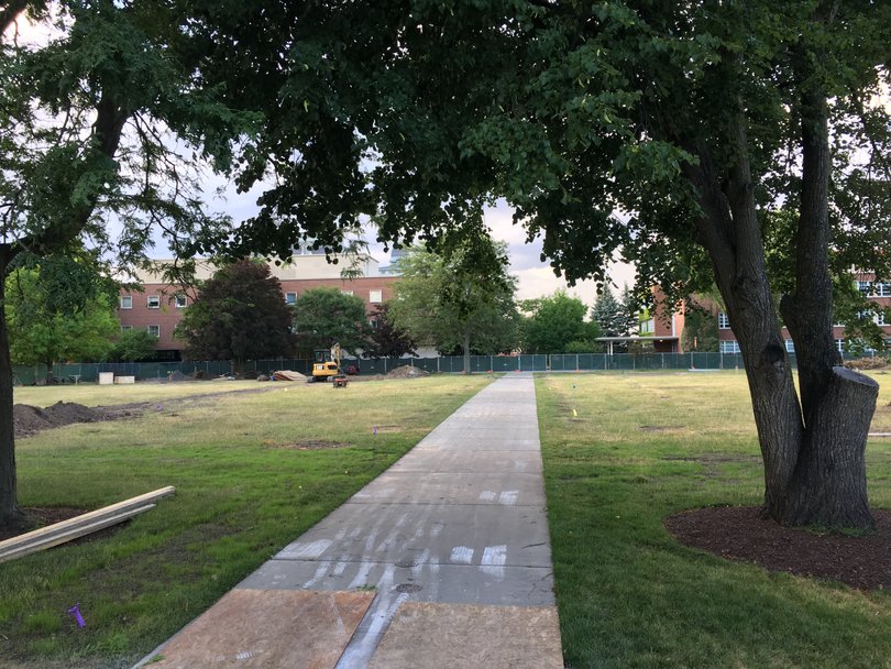 The Quad improvement project is almost complete, Pete Sala, vice president and chief campus facilities officer, said in a construction update sent on July 11, 2016. The fencing around the Quad will be taken down on July 22. Photo taken July 15, 2016