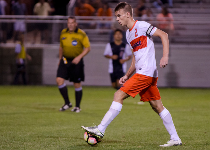 Alseth touches the ball with his left foot. He took a shot on goal in the win.
