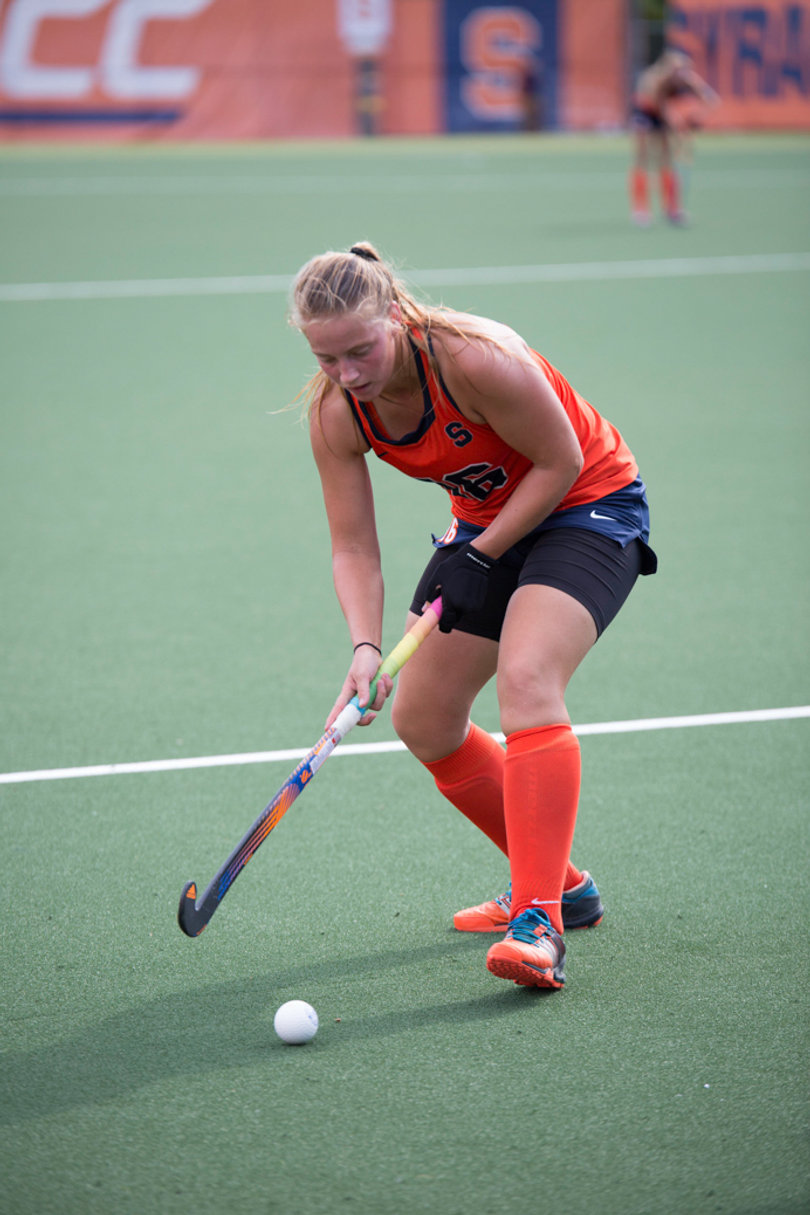 Weers sets herself before launching the ball away. 