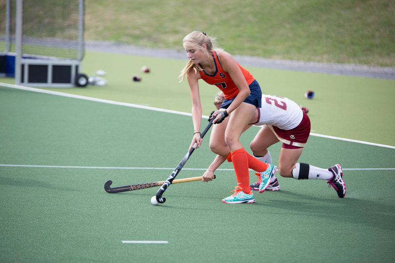 Emilie Bruijn steals the ball away. 