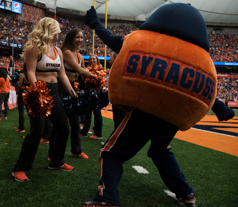 Otto the Orange attends every sporting event in the Dome including football, basketball and lacrosse. 