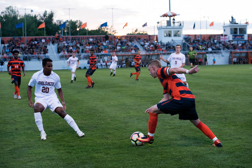 Callahan goes on the offensive in the first half of Thursday's match. 
