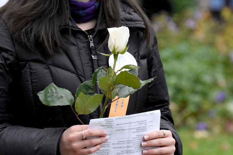 Each Remembrance Scholar read a small note for the Pan Am Flight 103 victim they represented. 