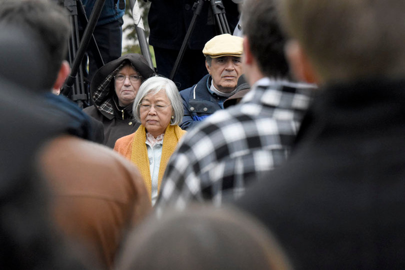 Ruth Chen, professor of practice at the College of Engineering and Computer Science, watches the ceremony. 