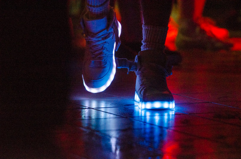 Outfits were up to Coachella standards with light-up shoes, high-waisted shorts and sandals.