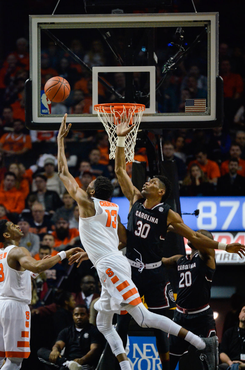 Chukwu throws up a shot attempt. He was 0-for-2 and had no points.