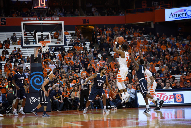 White manufactured the majority of Syracuse's offense early in the game, scoring 18 points in the first half.