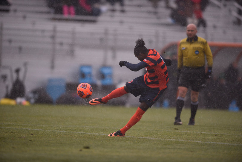 Nanco attempts a volley shot on net. He had two shots and one on goal.
