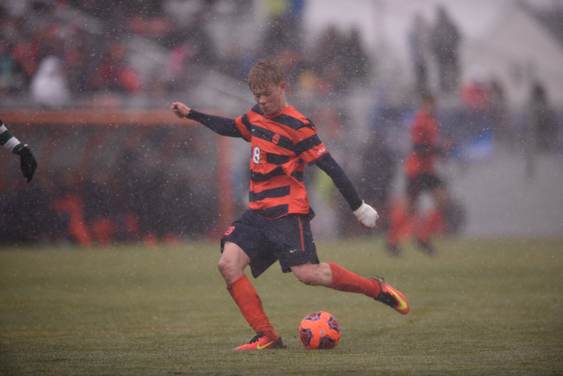 Jonathan Hagman preps to take a kick. He had two shots in the 3-0 victory.