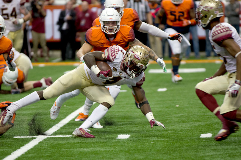 The SU defense wanted to keep Cook from bouncing it to the outside, but he gashed it regardless. 