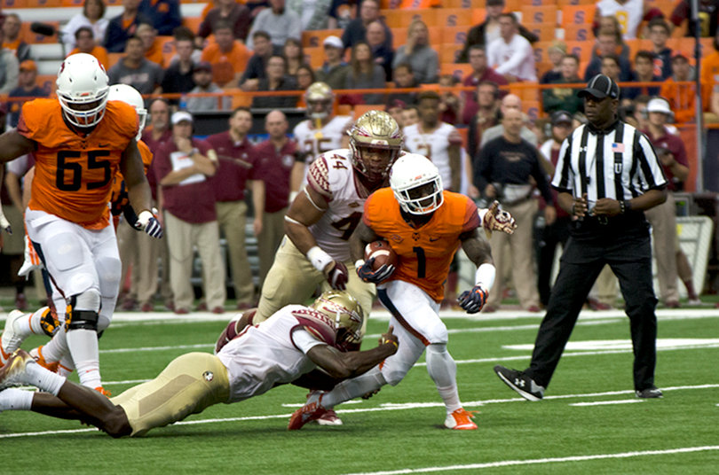 Brisly Estime was one of the few bright spots for Syracuse, gaining 64 yards on his two punt returns. 