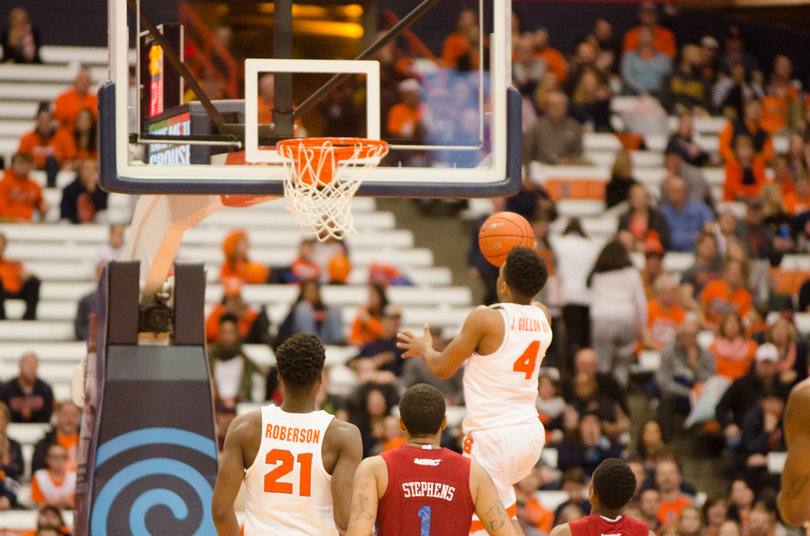 John Gillon goes up for a layup. He had 10 first-half points.  