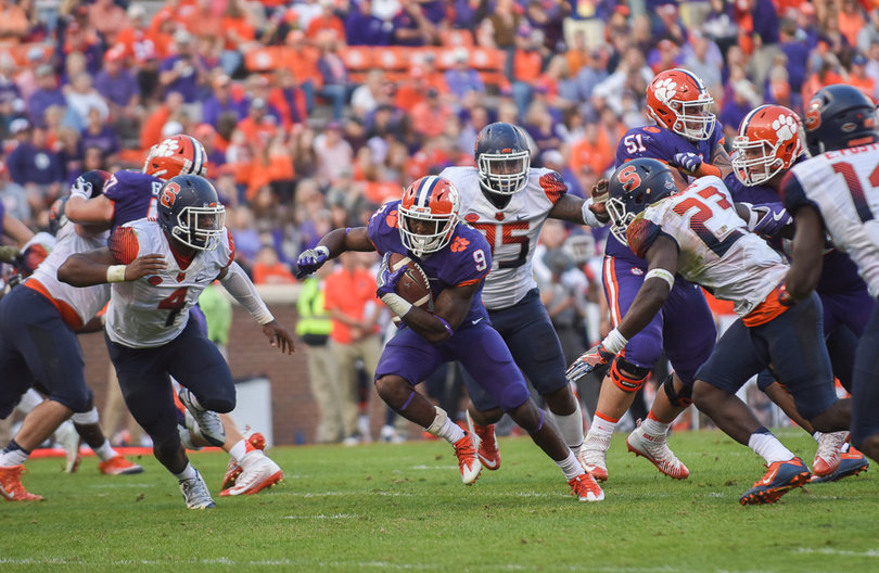 Clemson ran for 195 yards.