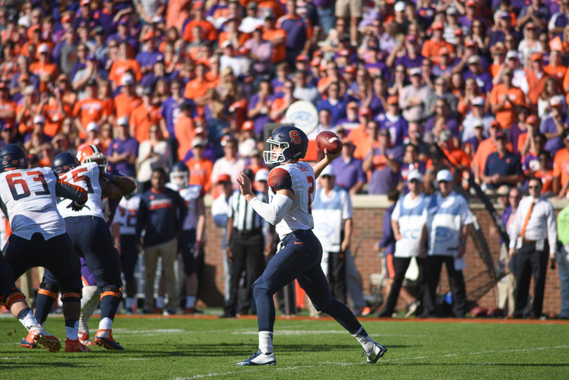 Sophomore QB Eric Dungey throws downfield.