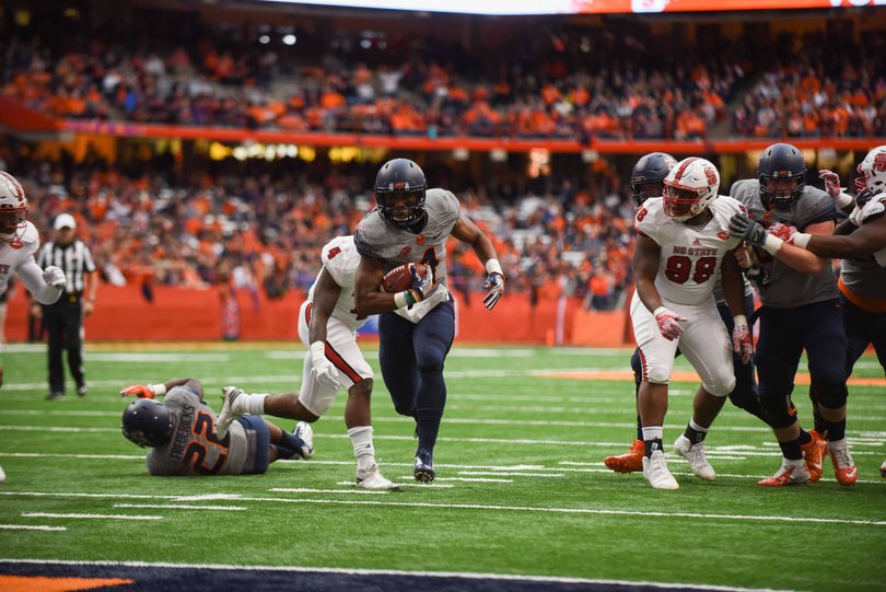Dontae Strickland found open space and ran into the end zone.