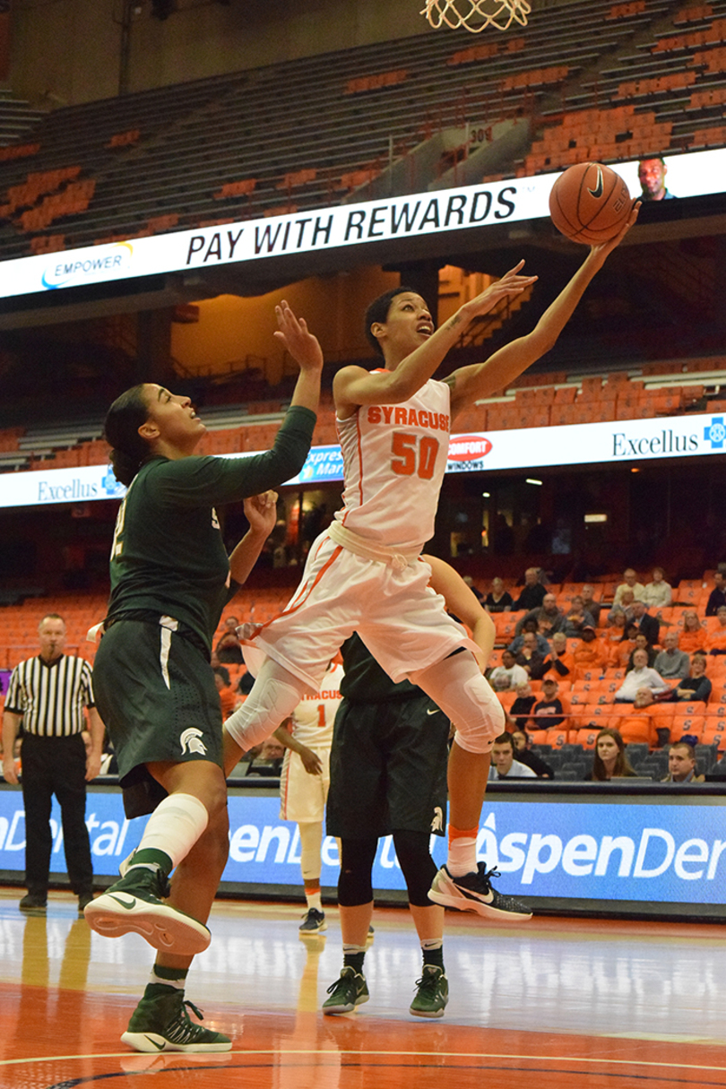 Syracuse women’s basketball makes up for lack of 3s with inside, transition scoring in win over Michigan State