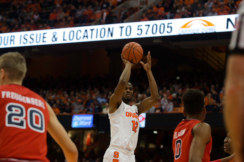 Thompson rises for a jump shot. He played just two second-half minutes. 