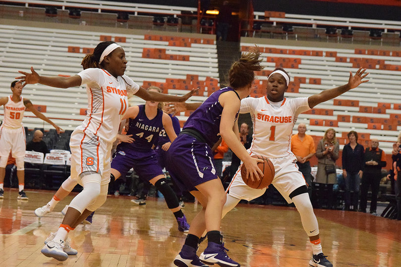 Syracuse's defense forced 27 turnovers, as Niagara struggled to break the full-court press. 