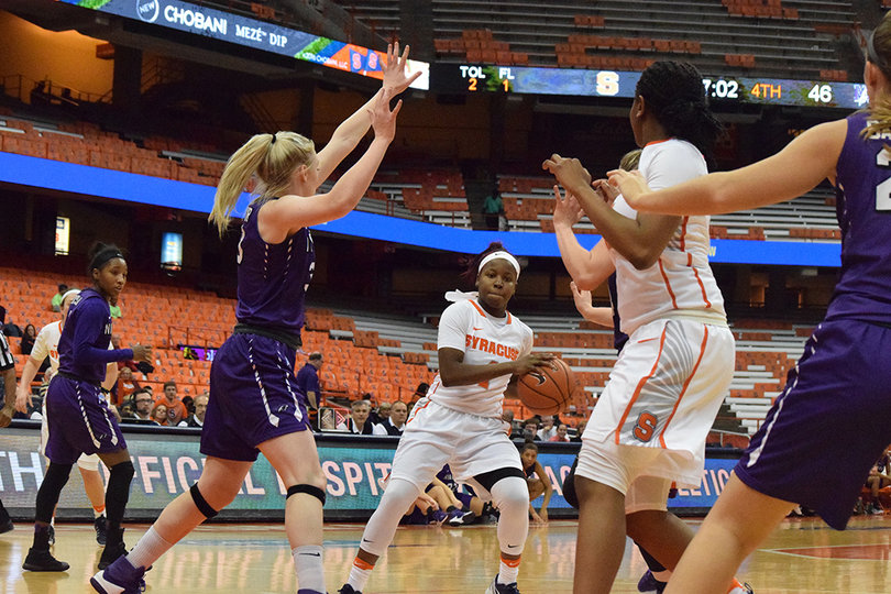 Senior point guard Alexis Peterson had seven assists and a season-low 13 points. Still, she's scored at least 10 points every game this season. 