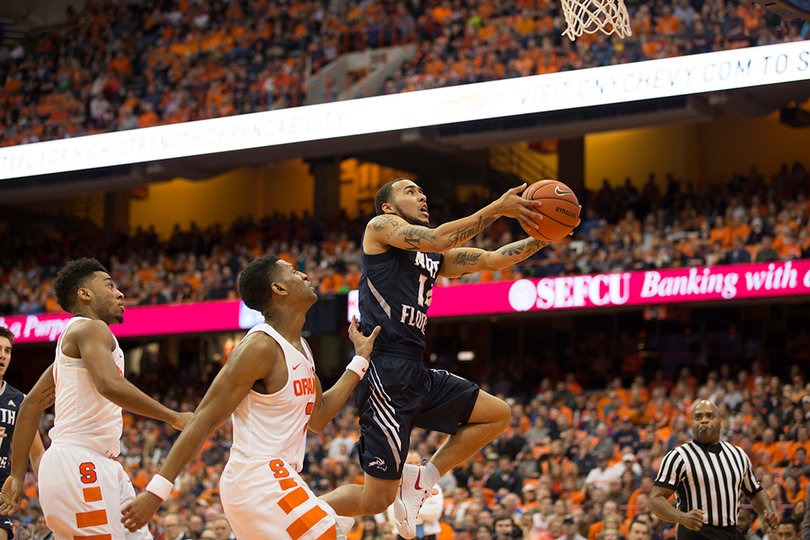 North Florida's Dallas Moore puts up a layup. He netted 30 points in the game.