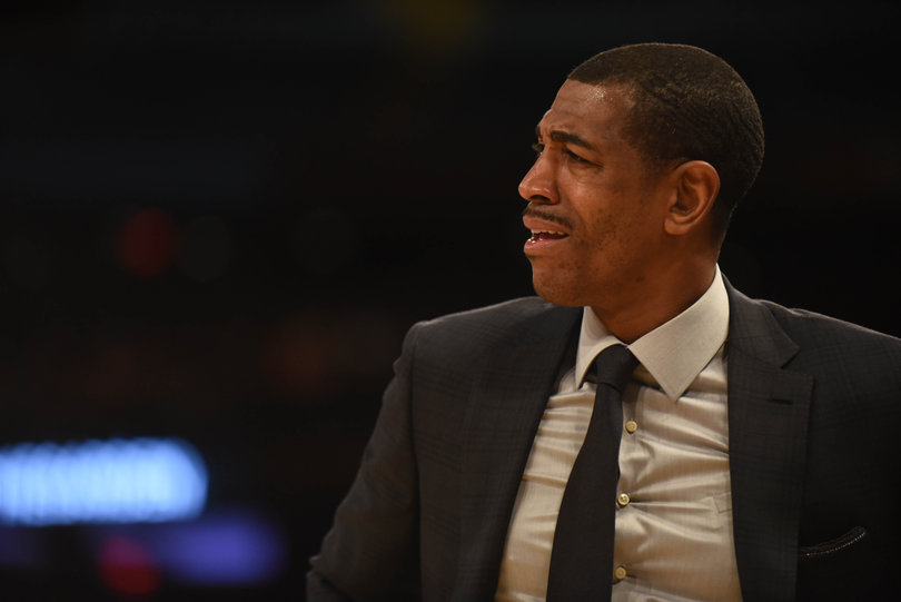 Connecticut head coach Kevin Ollie looks on during the game.