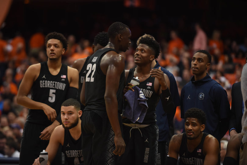 Twelve different Georgetown players saw the floor on Saturday and nine scored. 