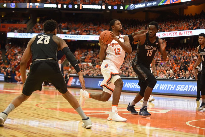 Thompson gets into the lane. 