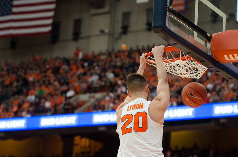 Lydon slams one as the Carrier Dome crowd erupts early in the game. 