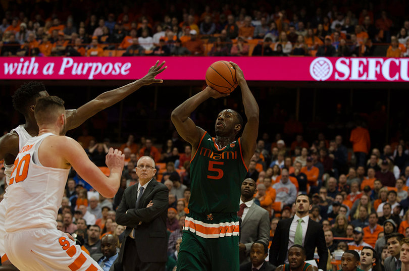 Miami senior guard Davon Reed scored only six points. SU guards closed out on perimeter shooters much more effectively than they did on Sunday at BC. 
