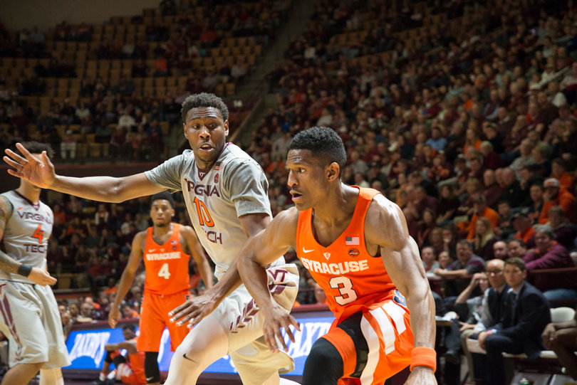 Andrew White led the Orange with 13 first-half points but scored just two in the second half. 