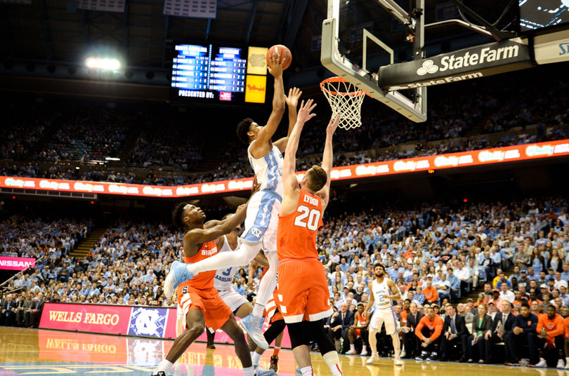 The Tar Heels bullied Syracuse inside, scoring 46 points in the paint to SU's mere 20.