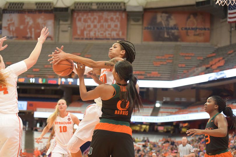 Briana Day had 14 rebounds — six offensive — and a pair of blocks. 
