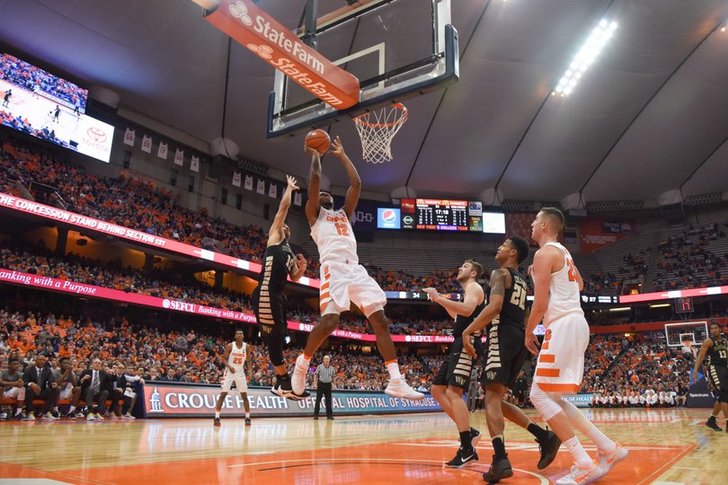 Syracuse lost the rebounding battle but fought to a draw with Wake Forest for points in the paint, 26-all.