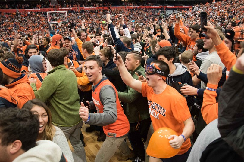 Last week, Jim Boeheim said it's better that fans storm the court instead of leaving early.