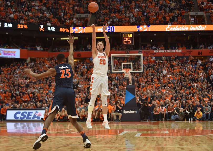 Tyler Lydon pulled up from well behind the top of the arc to push the Orange head. 