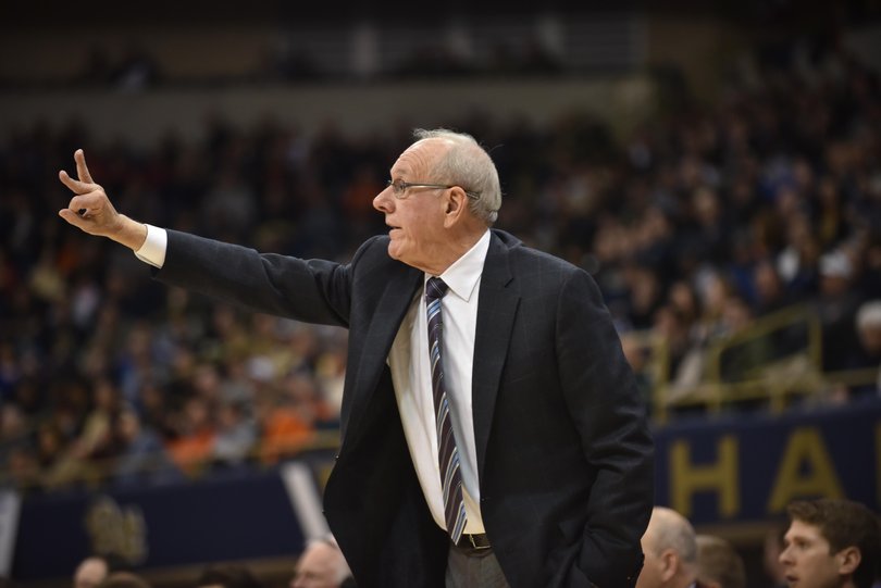 Boeheim calls out plays to his team. 