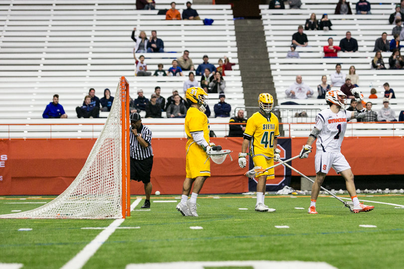 In his first career start, sophomore attack Nate Solomon (3) scored four goals. 