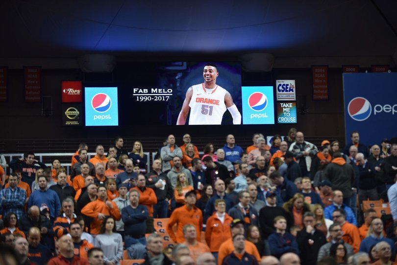 Before the game, a moment of silence was held for former SU center Fab Melo. The Brazilian native and 2012 NBA Draft pick died on Saturday at age 26. 