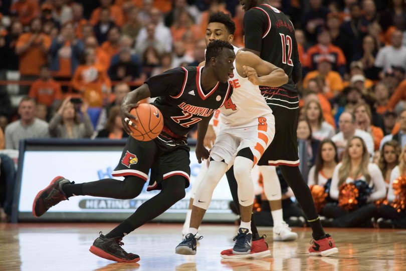 Pacing the balanced Louisville attack: Donovan Mitchell (16 points), Quentin Snider (14), Anas Mahmoud (12), Deng Adel (11) and Jaylen Johnson (10). 